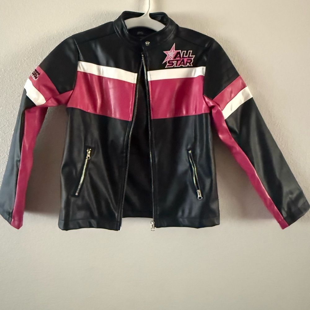 Girls All Star Faux Leather Moto Jacket